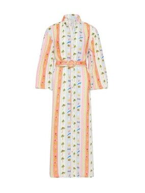 Women's Pastel Stripe Maxi Dress with Belt